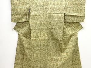 アンティーク　抽象模様織出し手織り紬着物